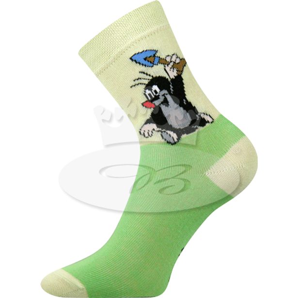 Klasické dětské ponožky Krtek - zelená; Velikost ponožek v cm: 20-22