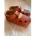 Bosé kožené sandálky B1096 hnědé