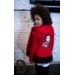 Mikina dívčí OMG červená s ozdobným kanýrem