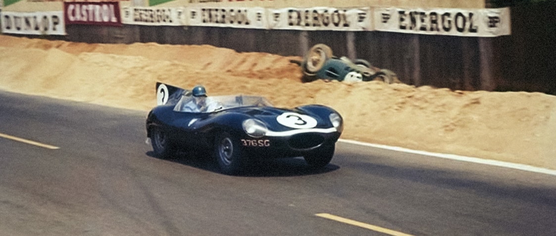 Jaguar D Type - Blue - 24h Le Mans - 1957 - Poster