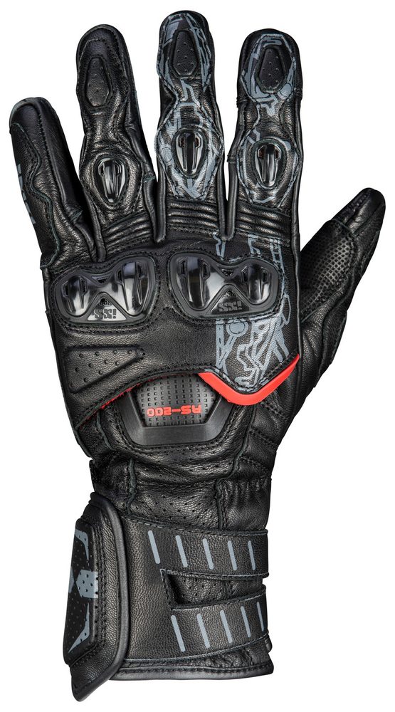 IXS Kožené sportovní rukavice iXS RS-200 3.0 černé - 3XL