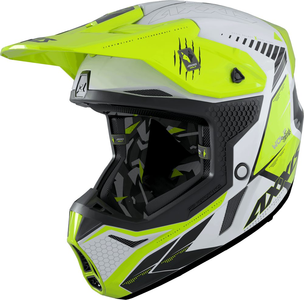 AXXIS Motokrosová helma AXXIS WOLF ABS star track a3 lesklá fluor žlutá - XL