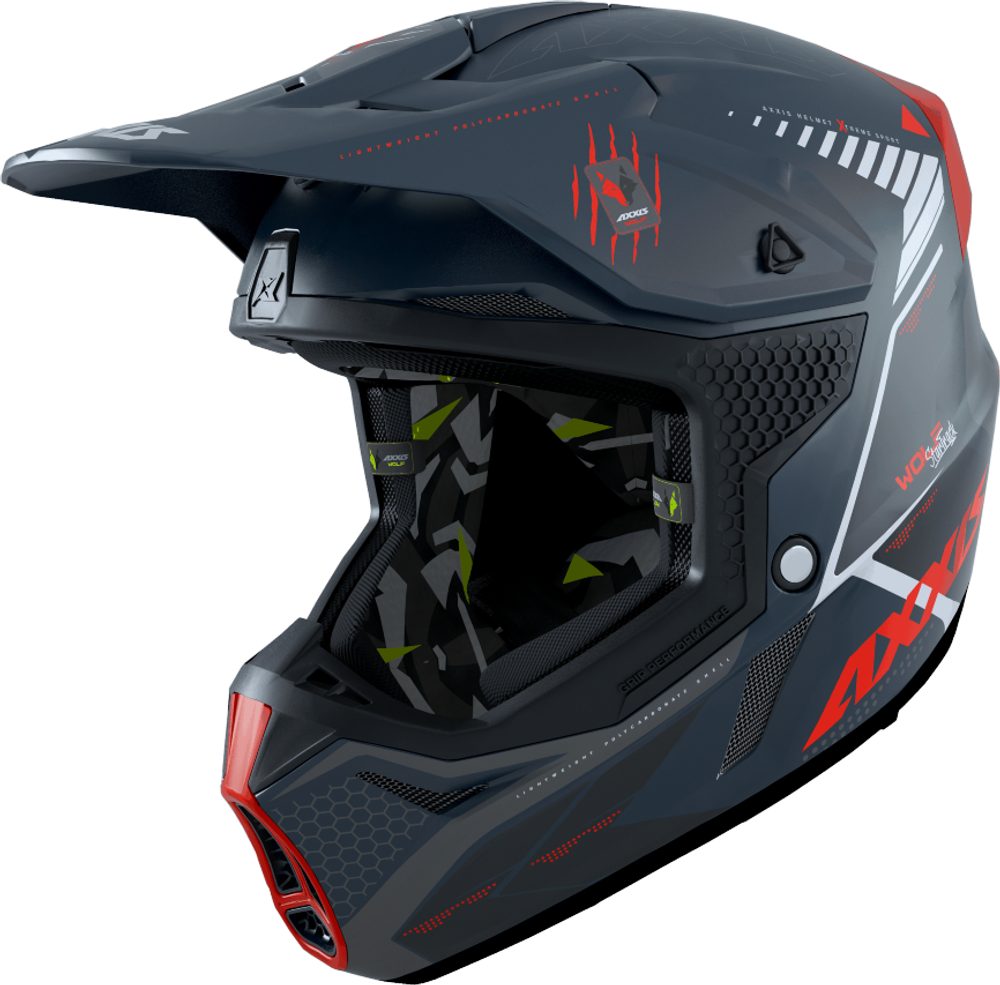 AXXIS Motokrosová helma AXXIS WOLF ABS star track b5 červená matná - S