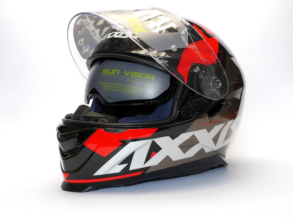 AXXIS Integrální helma AXXIS EAGLE SV DIAGON D1 červená lesklá - XL