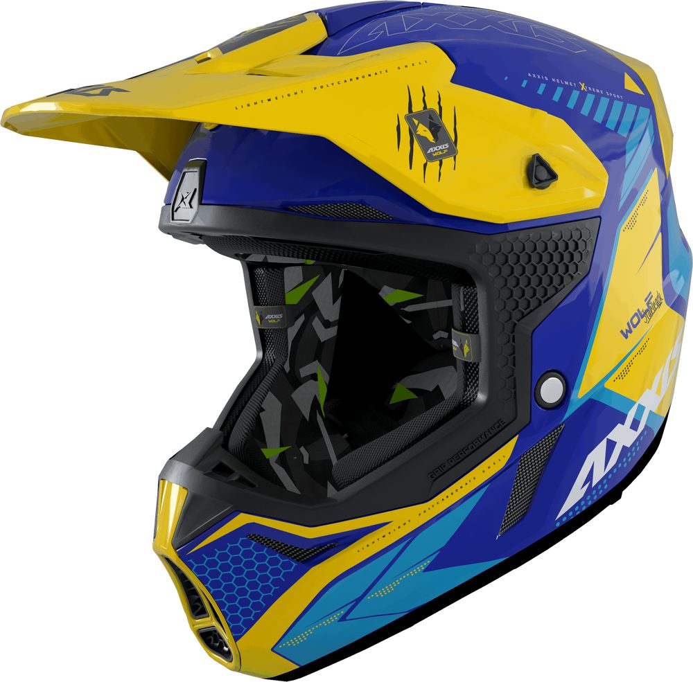 AXXIS Motokrosová helma AXXIS WOLF ABS star track c17 matná modrá - M