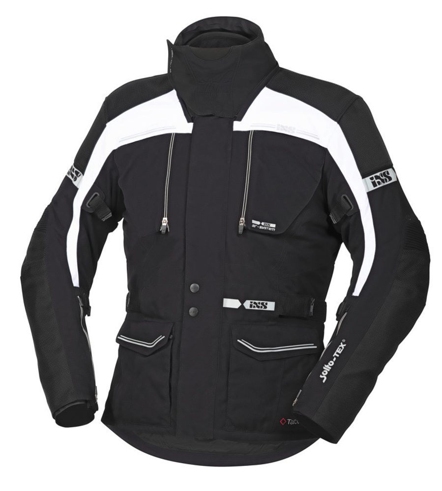 IXS Cestovní textilní bunda iXS TRAVELLER-ST černo-bílá - 3XL