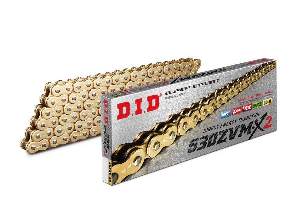 D.I.D Chain ZVM-X série X-Kroužkový řetěz D.I.D Chain 530ZVM-X2 118 L Zlatá/Zlatá