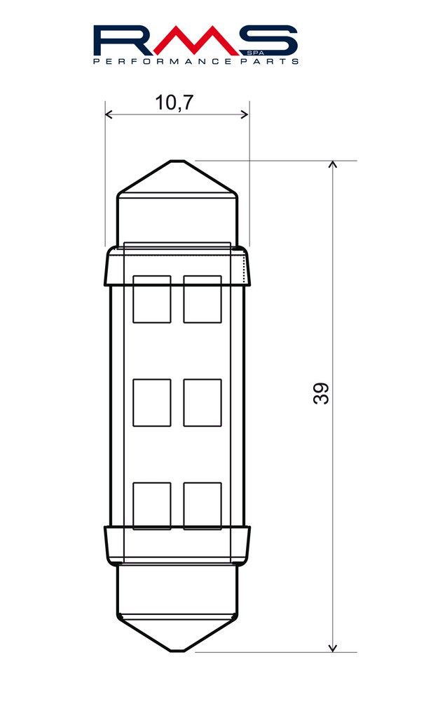 RMS Žárovka RMS 246510595 12V 6 Led, SV8.5 bílá
