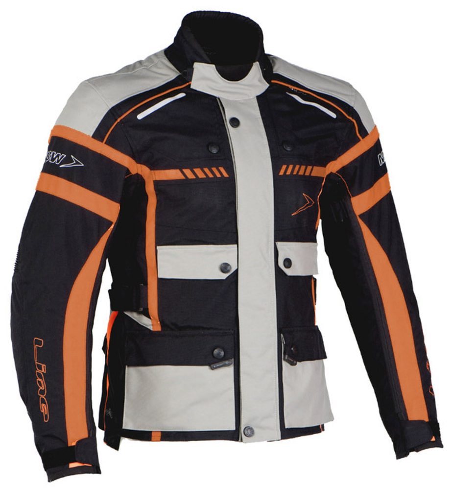 MBW Cestovní textilní třívrstvá bunda MBW CHALLENGER JACKET  - černo-šedo-oranžová - 58