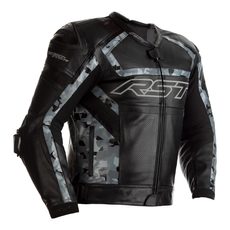 Pánská kožená bunda RST 2461 TRACTECH EVO R CE - černá/camo Pánská kožená bunda RST 2461 TRACTECH EVO R CE - černá/camo