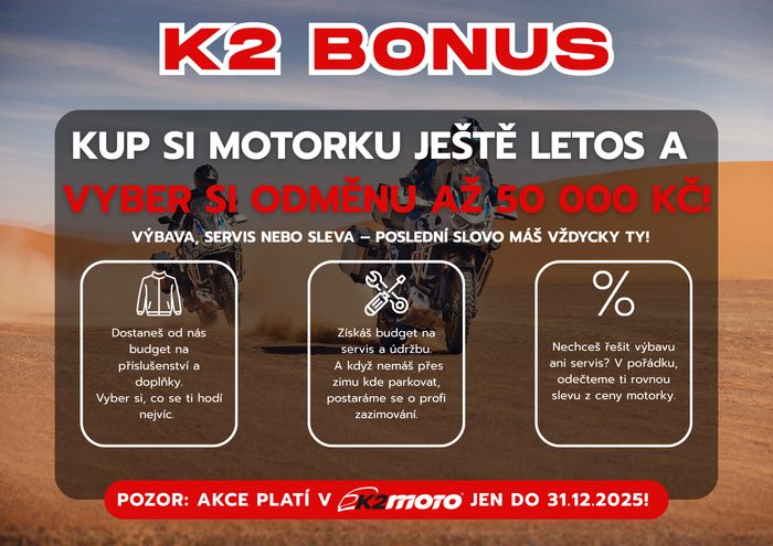 Přijď si pro výhodný K2 BONUS ještě do konce roku!