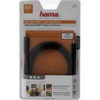 Hama HDMI kabel vidlice-vidlice, 3 m, pozlac., ferit. filtry, kovové vidlice, opletený, Ethernet