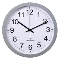 Hama Elegance nástěnné hodiny, průměr 30 cm, tichý chod, stříbrné/šedé
