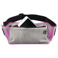 Hama Running Sports Hip Pouch for Smartphones, grey/pink
