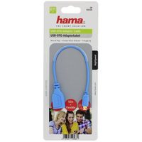 Hama micro USB OTG redukce Flexi-Slim, oboustranný konektor, 15 cm, modrá