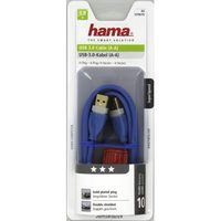 Hama USB 3.0 kábel typ A-A, prepojovací, 1,8 m, modrý, blister