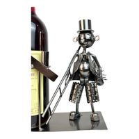 Stojan na víno kovový - Muž s kufříkem