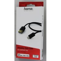 Hama MFI USB nabíjecí/ datový kabel pro Apple s Lightning konektorem, 3 m, černý
