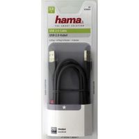 Hama USB kabel typ A-A, propojovací, 1,8m, šedý, blistr