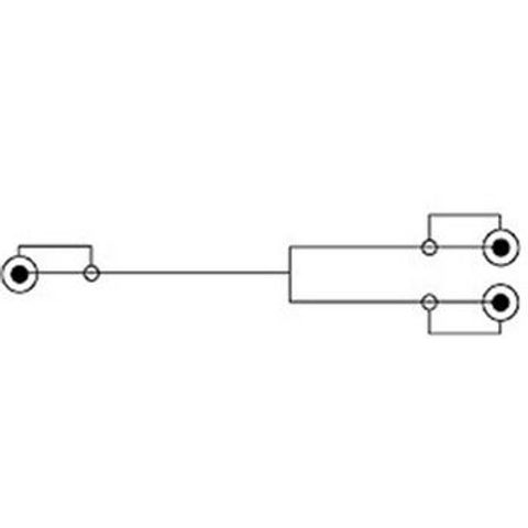 HAMA AUDIO CONNECTING CABLE 1 RCA (PHONO) PLUG - 2 RCA (PHONO) PLUGS, 2 M