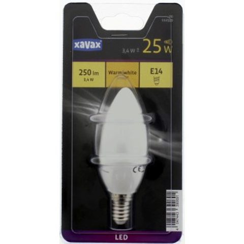 XAVAX LED BULB, E14, 250LM REPLACES 25W, CANDLE BULB, WARM WHITE
