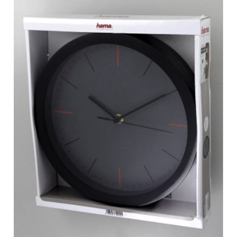 HAMA MAXR, NÁSTĚNNÉ HODINY, 25 CM, TICHÝ CHOD, ŠEDÉ