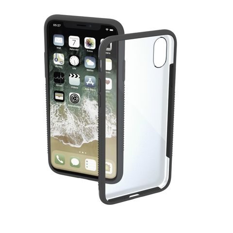 HAMA FRAME COVER FOR APPLE IPHONE XR, TRANSPARENT/GREY