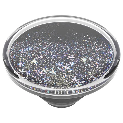 POPSOCKETS POPGRIP GEN.2, TIDEPOOL STARRING SILVER, STŘÍBRNÉ TŘPYTKY V TEKUTINĚ