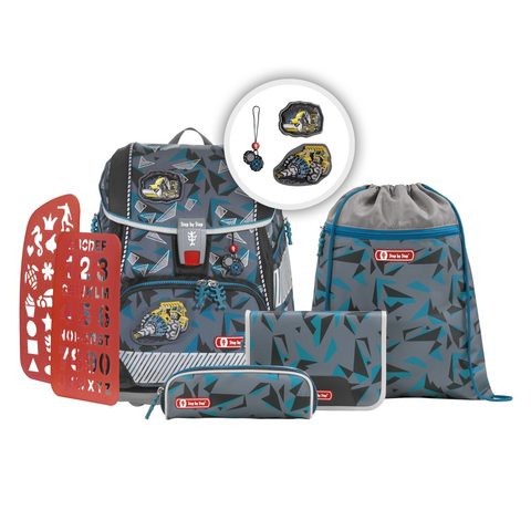 ŠKOLNÍ AKTOVKA/BATOH 2V1 PRO PRVŇÁČKY – 6-DÍLNÝ SET, STEP BY STEP STONE, CERTIFIKÁT AGR