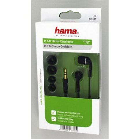 HAMA SLUCHÁTKA FLIP, SILIKONOVÉ ŠPUNTY, ČERNÁ