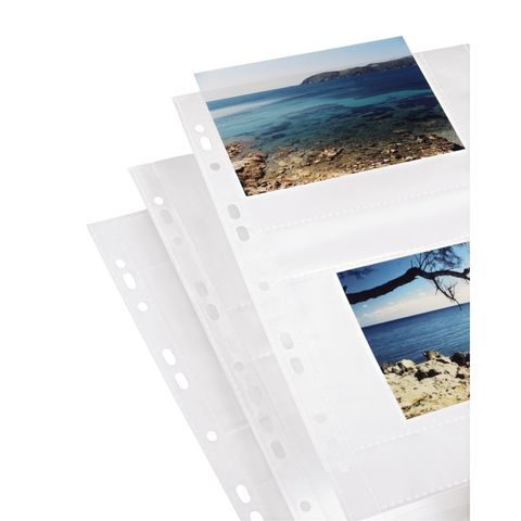 HAMA PHOTO SLEEVES FOR RING-BINDER ALBUMS A4, WHITE, 10 X 15 CM