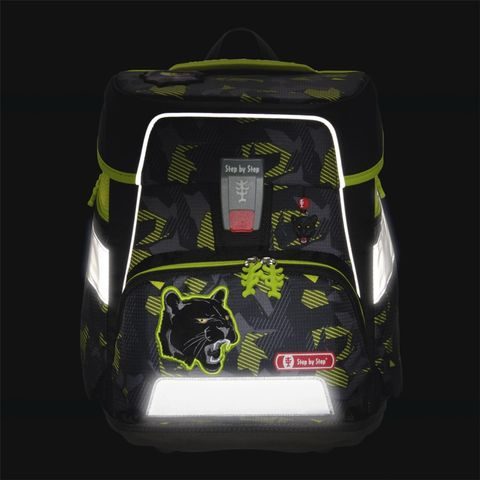 ŠKOLNÍ AKTOVKA E- SPACE-5-DÍLNÝ SET, STEP BY STEP S ELEKTRONICKY NASTAVITELNÝM BEDERÁKEM, PANTER