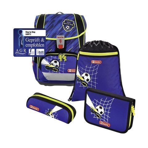 ŠKOLNÍ AKTOVKA LIGHT 2 PRO PRVŇÁČKY - 4-DÍLNÝ SET, STEP BY STEP FOTBAL, CERTIFIKÁT AGR