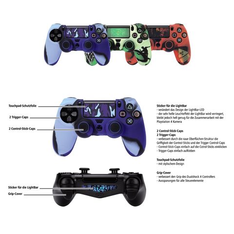 HAMA SET PRÍSLUŠENSTVA  7V1 „BLUE CAMO“ PRE DUALSHOCK 4 OVLÁDAČ PS4