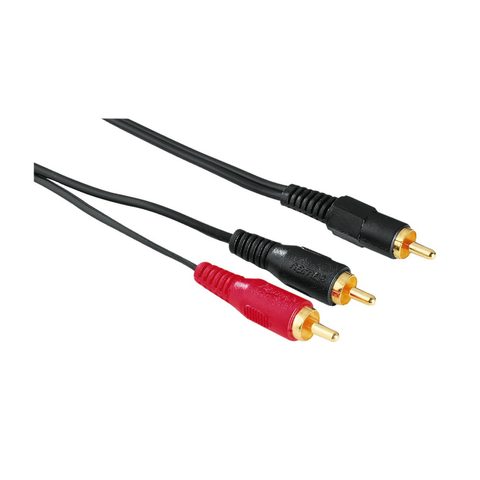 HAMA AUDIO CONNECTING CABLE 1 RCA (PHONO) PLUG - 2 RCA (PHONO) PLUGS, 2 M