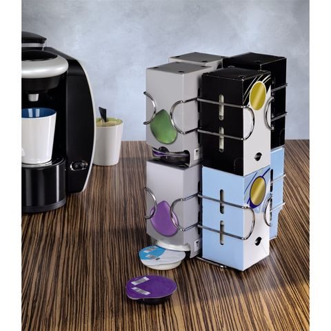 XAVAX DRŽIAK COMPATTO NA 64 KAPSLÍ TASSIMO, STRIEBORNÝ