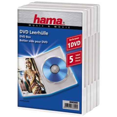 HAMA DVD JEWEL CASE, 5, WHITE