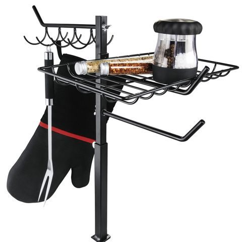 XAVAX ODKLÁDACÍ DRŽÁK PRO GRIL, VÝŠKOVĚ NASTAVITELNÝ (60-72 CM), ČERNÝ