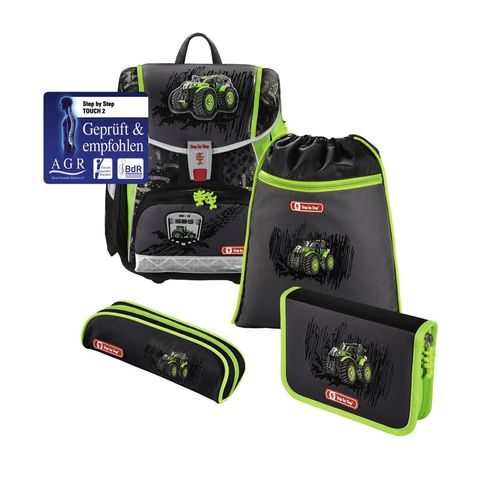 ŠKOLNÍ AKTOVKA TOUCH2 PRO PRVŇÁČKY - 4-DÍLNÝ SET, STEP BY STEP TRAKTOR, CERTIFIKÁT AGR