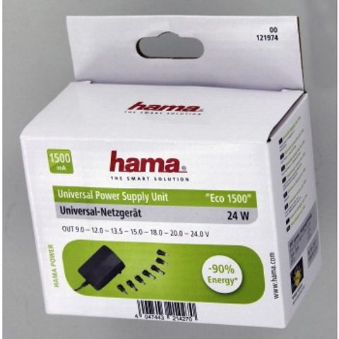 HAMA UNIVERZÁLNY NAPÁJACÍ ZDROJ ECO 1500 MA, 9-24 V