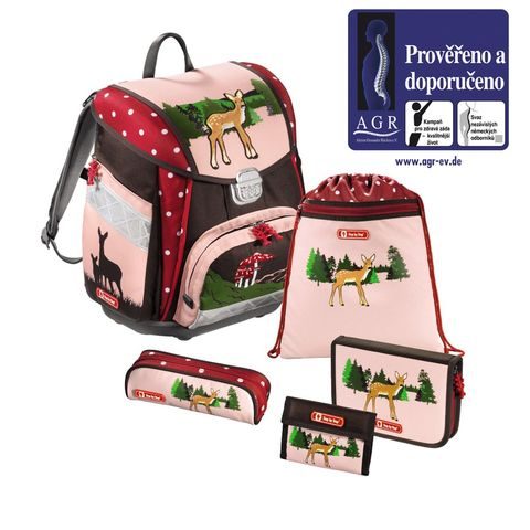 ŠKOLSKÁ AKTOVKA - 5-DIELNY SET STEP BY STEP SRNČEK, CERTIFIKÁT AGR