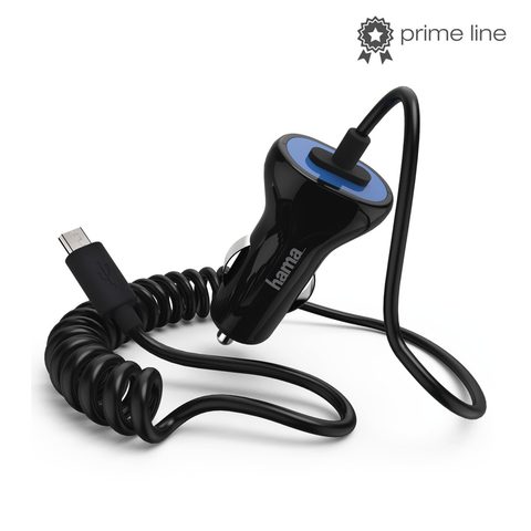 CAR CHARGER, MICRO USB, 2.4 A, BLACK