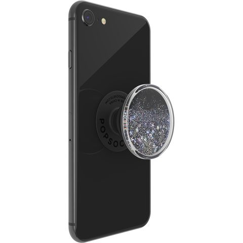 POPSOCKETS POPGRIP GEN.2, TIDEPOOL STARRING SILVER, STŘÍBRNÉ TŘPYTKY V TEKUTINĚ