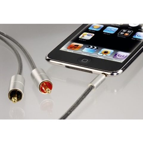 HAMA ALULINE CONNECTING CABLE, 3.5 MM STEREO JACK PLUG - 2X RCA PLUG, 1 M