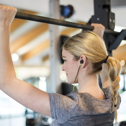 HAMA SLÚCHADLÁ S MIKROFÓNOM RUN, SILIKÓNOVÉ ŠTUPLE, KLIP, ZELENÁ/ČIERNA