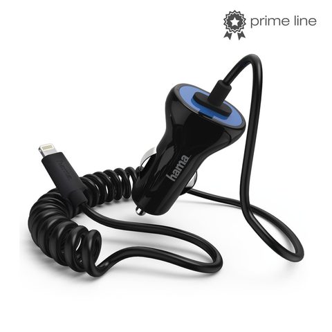 CAR CHARGER, LIGHTNING, 2.4 A, BLACK
