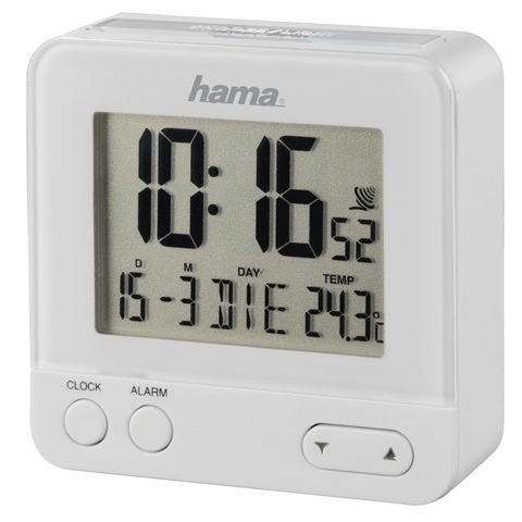 HAMA RC 540 RADIO CONTROLLED ALARM CLOCK, WITH NIGHT LIGHT FUNCTION, WHITE