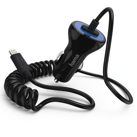 CAR CHARGER, LIGHTNING, 2.4 A, BLACK