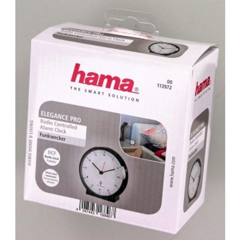 HAMA ELEGANCE PRO RADIO CONTROLLED ALARM CLOCK, BLACK