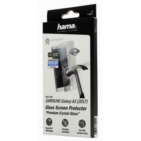 HAMA PREMIUM CRYSTAL GLASS REAL GLASS SCREEN PROTECTOR FOR GALAXY A3 (2017)